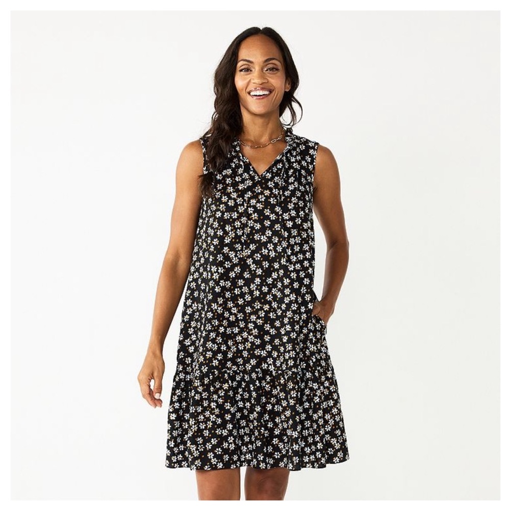 Sonoma- Sleeveless Tiered Floral Dress (NWT)